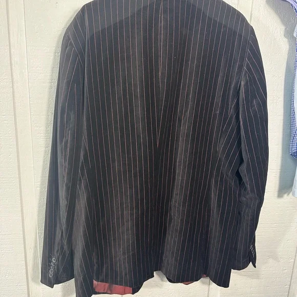 4 You Black With Red Pin Stripe Dehavilland Men’s Blazer Size Large EUC - Picture 6 of 9